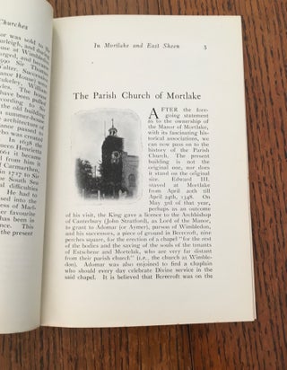 THE HISTORY OF THE CHURCHES IN MORTLAKE AND EAST SHEEN.