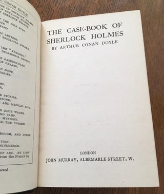 THE CASE BOOK OF SHERLOCK HOLMES.