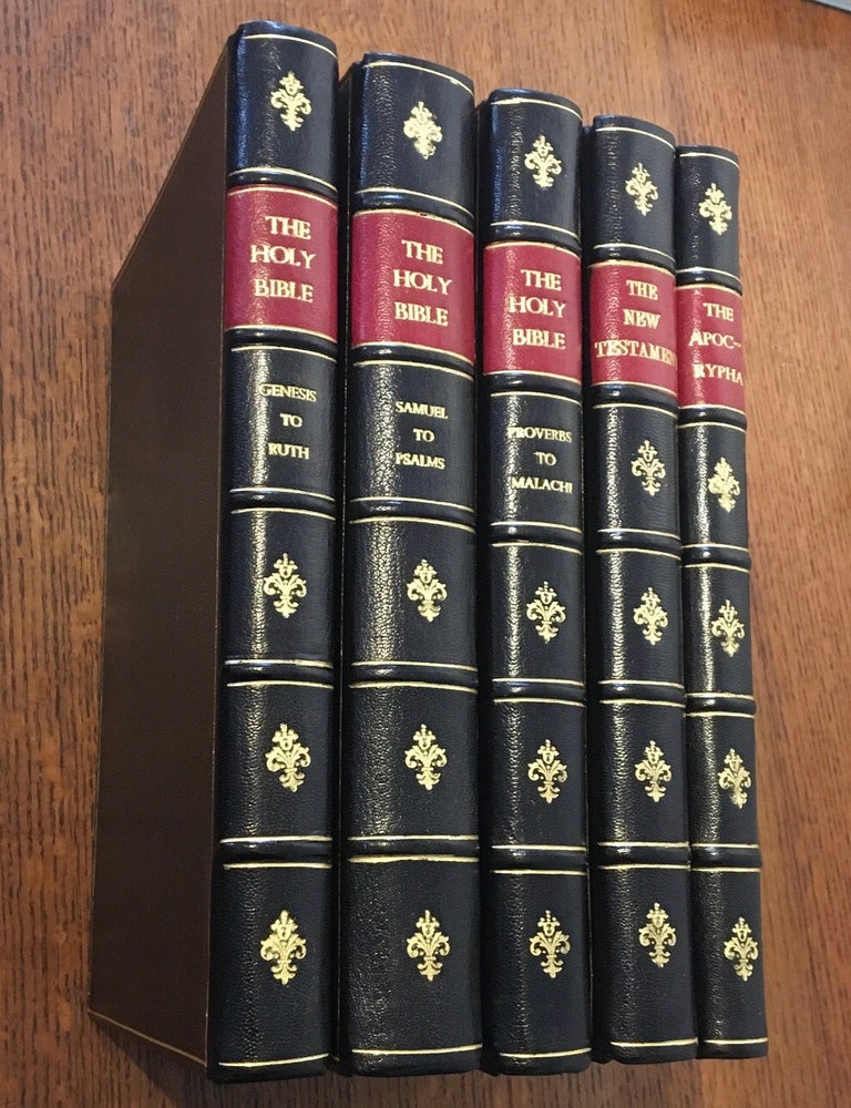 Item #10424 THE HOLY BIBLE. Reprinted according to the Authorised version 1611. -- With; The Apochrypha. NONESUCH PRESS., GOODEN. STEPHEN. Illustrates.