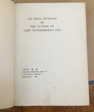 Item #10525 AN IDEAL HUSBAND. By the Author of Lady Windermere's fan. WILDE. OSCAR