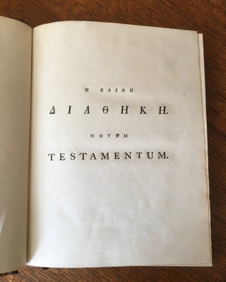 NOVUM TESTAMENTUM. Juxta Exemplar Millianum.