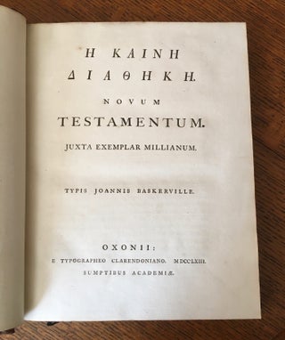 Item #10588 NOVUM TESTAMENTUM. Juxta Exemplar Millianum. BIBLE. Greek New Testament