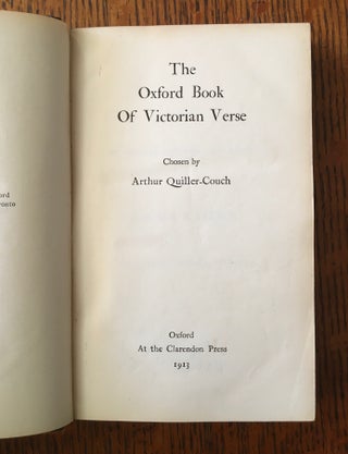 THE OXFORD BOOK OF VICTORIAN VERSE.