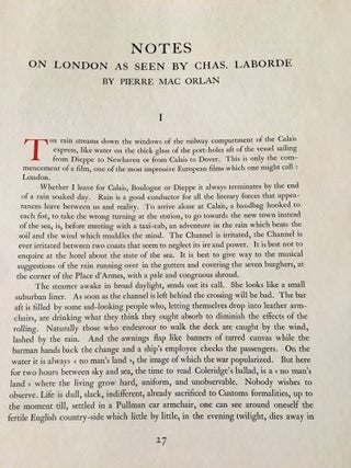 RUES ET VISAGES DE LONDRES. Texte de Pierre mac Orlan. 21 Eaux-Fortes de Chas. Laborde.