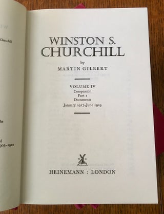 WINSTON S. CHURCHILL. Companion volumes IV. Parts 1, 2 & 3. Documents, January1917 - November 1922.
