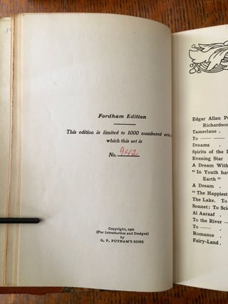 THE COMPLETE WORKS. The Fordham Edition. Edited and chronologically arranged on the basis of the standard text, with certain material and with a critical introduction by Charles F. Richardson. Illustrated by Frederick Simpson Coburn.