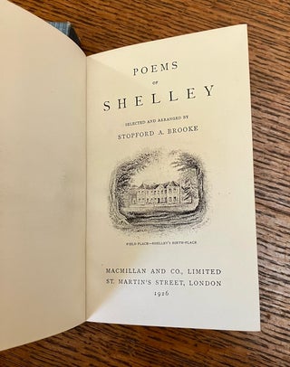 POEMS OF SHELLEY. Selected and arranged by Stopford A. Brooke.