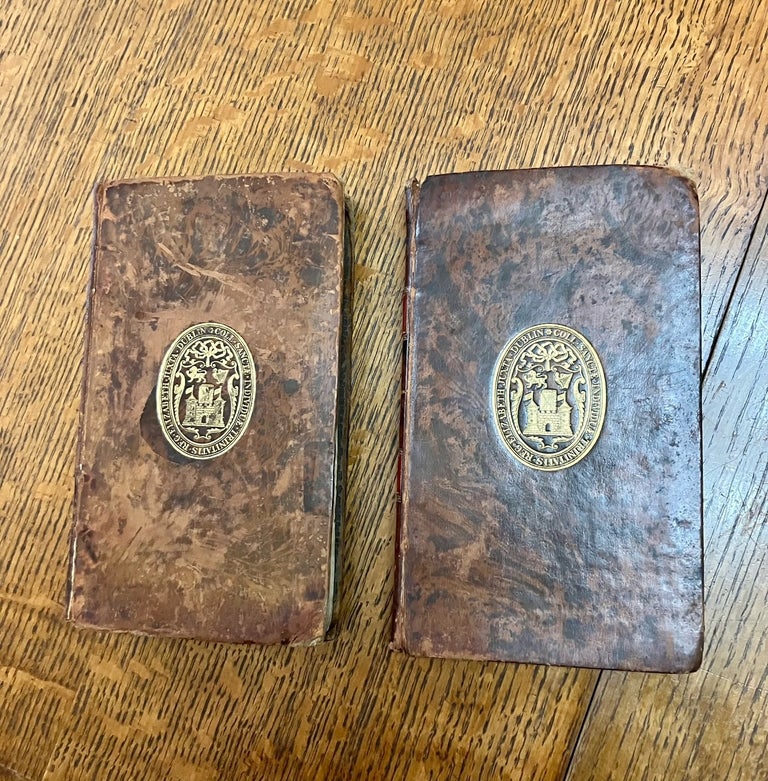 Item #10796 THE POETICAL WORKS. In Two volumes. To which is prefixed, a life of the Author. MILTON. JOHN. -- Trinity College Dublin prize bindings.