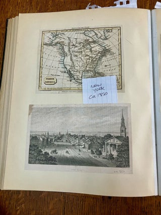 ALBUM OF TRAVEL AND EXPLORATION MATERIAL. Printed and manuscript items; Photographs, letters, documents, drawings, Loose bank notes, printed views and maps. China, Russia, West Indies, Europe, U.S.A, Africa....