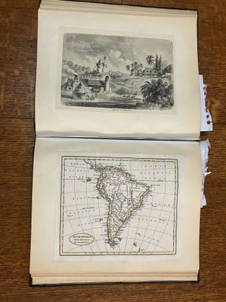 ALBUM OF TRAVEL AND EXPLORATION MATERIAL. Printed and manuscript items; Photographs, letters, documents, drawings, Loose bank notes, printed views and maps. China, Russia, West Indies, Europe, U.S.A, Africa....