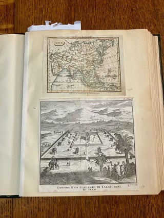 ALBUM OF TRAVEL AND EXPLORATION MATERIAL. Printed and manuscript items; Photographs, letters, documents, drawings, Loose bank notes, printed views and maps. China, Russia, West Indies, Europe, U.S.A, Africa....