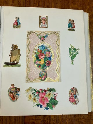 ALBUM OF 19TH CENTURY MOVABLES, LIFT-UPS, CHRISTMAS CARDS AND PRINTED EPHEMERA.