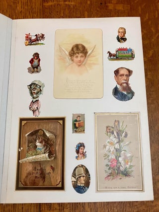 ALBUM OF 19TH CENTURY MOVABLES, LIFT-UPS, CHRISTMAS CARDS AND PRINTED EPHEMERA.