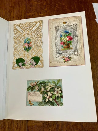 ALBUM OF 19TH CENTURY MOVABLES, LIFT-UPS, CHRISTMAS CARDS AND PRINTED EPHEMERA.