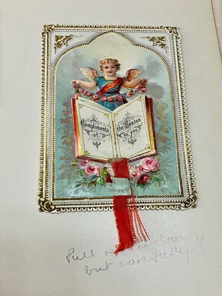 ALBUM OF 19TH CENTURY MOVABLES, LIFT-UPS, CHRISTMAS CARDS AND PRINTED EPHEMERA.