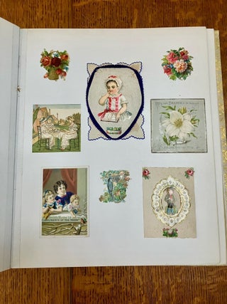 ALBUM OF 19TH CENTURY MOVABLES, LIFT-UPS, CHRISTMAS CARDS AND PRINTED EPHEMERA.