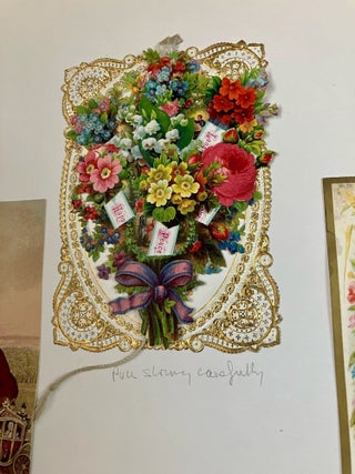 ALBUM OF 19TH CENTURY MOVABLES, LIFT-UPS, CHRISTMAS CARDS AND PRINTED EPHEMERA.