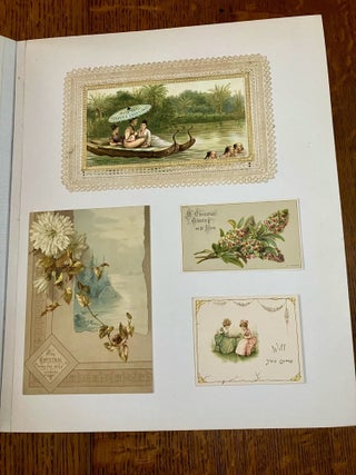 ALBUM OF 19TH CENTURY MOVABLES, LIFT-UPS, CHRISTMAS CARDS AND PRINTED EPHEMERA.