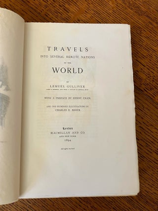 Item #11010 TRAVELS INTO SEVERAL REMOTE NATIONS OF THE WORLD by LEMUEL GULLIVER. First a Surgeon,...