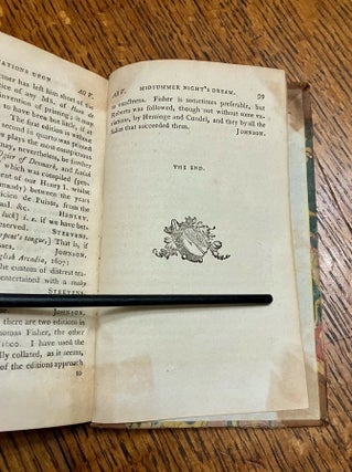 A MIDSUMMER NIGHT'S DREAM. Printed complete from the text of Sam. Johnson and Geo. Steevens, and revised from the last editions. 1785. ---- Bound with; Annotations by Sam. Johnson and Geo. Steevens and the various commentators, upon Midsummer Night's Dream, written by Will. Shakespeare. 1787.