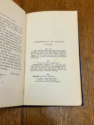 RUDYARD KIPLING. A Criticism. With a Bibliography by John Lane.
