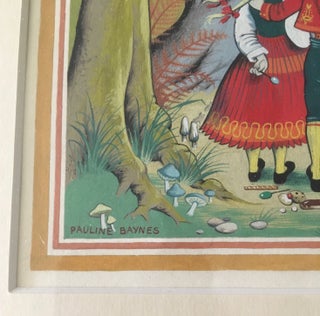 WATER COLOUR PAINTING OF HANSEL AND GRETEL. Illustration for Grimm's Fairy Tales.