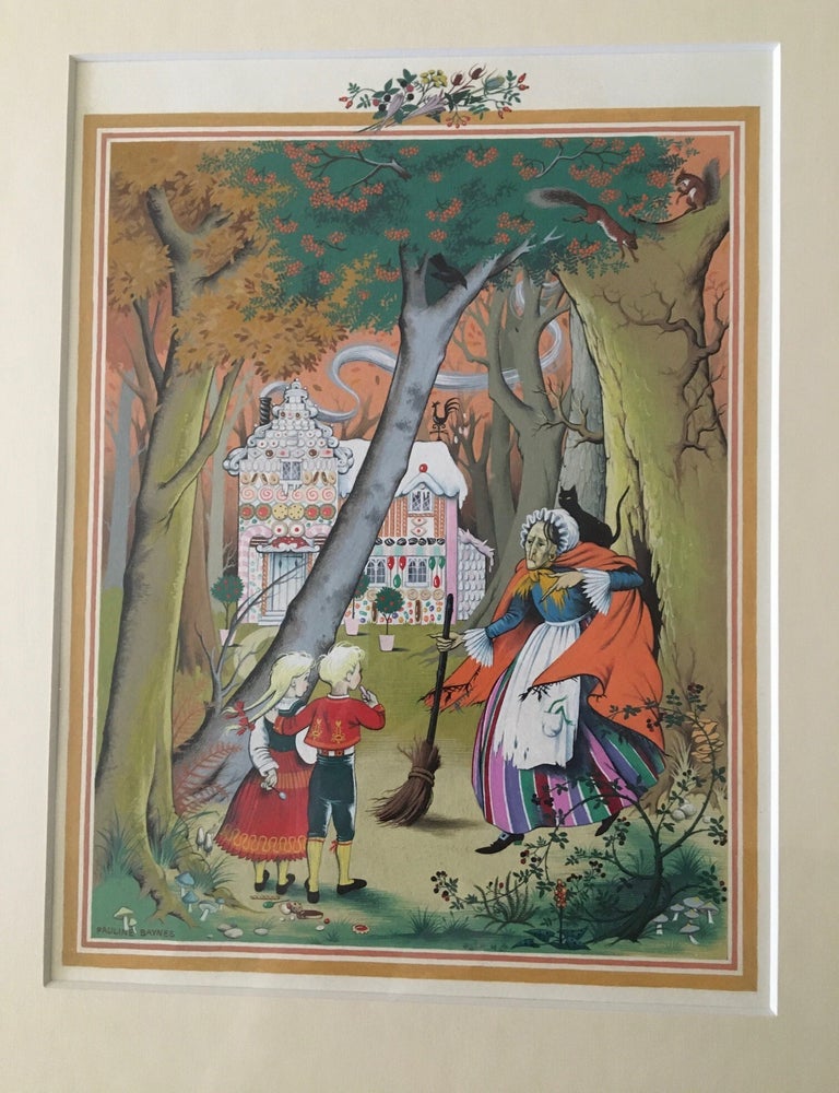 Item #11215 WATER COLOUR PAINTING OF HANSEL AND GRETEL. Illustration for Grimm's Fairy Tales. BAYNES. PAULINE, GRIMM. BROTHERS.