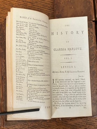 CLARISSA, or the History of a Young Lady. Comprehending the Most Important Concerns of Private Life, and Particularly Showing the Distresses that May Attend the Misconduct Both of Parents and Children, in Relation to Marriage. A New edition, with the last corrections by the Author.