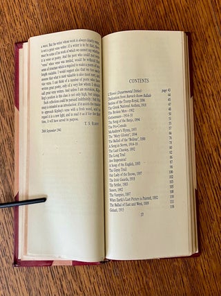 A CHOICE OF KIPLING'S VERSE. Made by T. S. Eliot, with an essay on Rudyard Kipling.