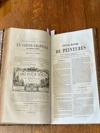 JOURNAL MANUEL DE PEINTURES. Appliquees a la decoration des monuments, appartements, magasins, etc. bois, marbres, lettres, attributs, imitation de moulures, etc. -- A run of 19 years from April 1850 to December 1869.