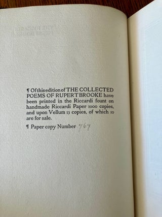 THE COLLECTED POEMS OF RUPERT BROOKE.