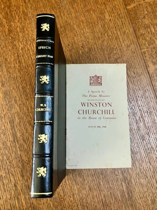 A SPEECH BY THE PRIME MINISTER... IN THE HOUSE OF COMMONS, AUGUST 20th 1940.