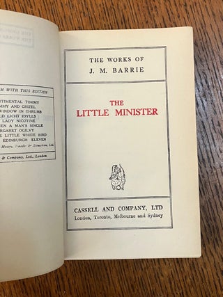 THE LITTLE MINISTER, bound with: A WINDOW IN THRUMS. From the uniform edition of the Works of J. M. Barrie.