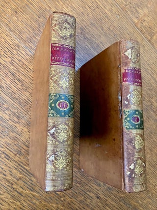 A DICTIONARY OF THE ENGLISH LANGUAGE. In which the Words are deduced from their Originals, explained in their different meanings, and Authorized by the names of the writers in the whole works they are found. Abstracted from the Folio Edition, by the Author Samuel Johnson, AM. To which is prefixed, A Grammar of the English langauge. In Two volumes. The seventh edition, corrected by the Author.