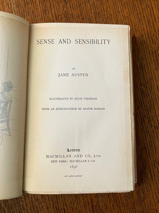 SENSE AND SENSIBILITY. With an introduction by Austin Dobson.