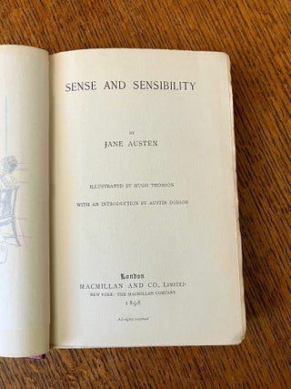 SENSE AND SENSIBILITY. With an introduction by Austin Dobson.