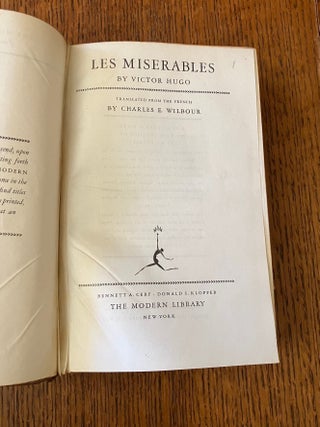 LES MISERABLES. Translated from the French by Charles E. Wilbour. --- Fantine, Cosette, Marius, Saint-Denis, Jean Valjean.