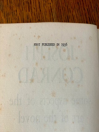 JOSEPH CONRAD. Some aspects of the art of the novel.