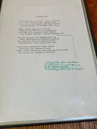 TEN YEARS IN AN OPEN NECKED SHIRT. And Other Poems. ---- Original Holograph Manuscript and typescripts.