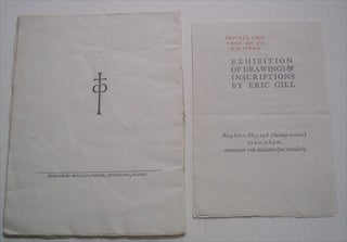 CATALOGUE OF DRAWINGS & ENGRAVINGS BY ERIC GILL. Alpine Club Gallery. 5th to 14th May A. D. 1918.