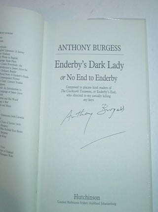 ENDERBY'S DARK LADY. Or No end to Enderby.