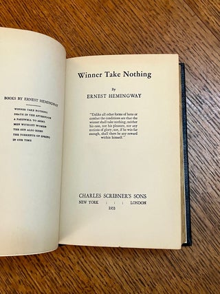 WINNER TAKE NOTHING.