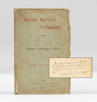 Item #9170 CASHEL BYRON'S PROFESSION. A Novel. SHAW. GEORGE BERNARD